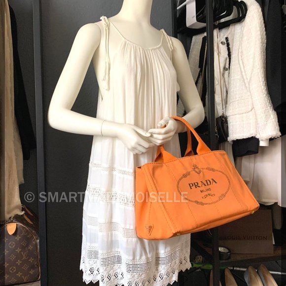 Prada Canapa MM - Orange - Picture 2 of 16
